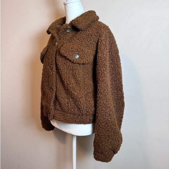 Forever 21 Teddy Sherpa Trucker Jacket - Size M - Picture 2 of 6